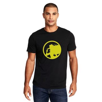 Qivi Carmen Sandiego Logo Blue Side Baskılı Siyah Erkek Örme T-shirt