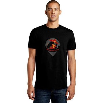 Qivi Carmen Sandiego See You Next Crime Baskılı Siyah Erkek Örme T-shirt