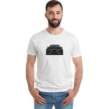 Qivi Corvette C6 ZR6X Baskılı Beyaz Erkek T-shirt