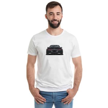 Qivi Corvette C6 ZR6X Baskılı Beyaz Erkek T-shirt