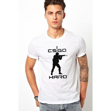 Qivi Cs Go Hard Baskılı Beyaz Erkek T-shirt