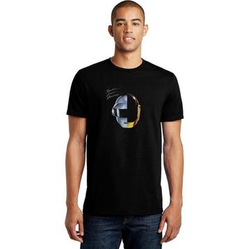Qivi Daft Punk Ram Baskılı Siyah Erkek Örme T-shirt