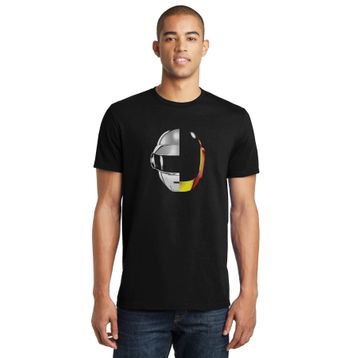 Qivi Daft Punk Ram Baskılı Siyah Erkek Örme T-shirt