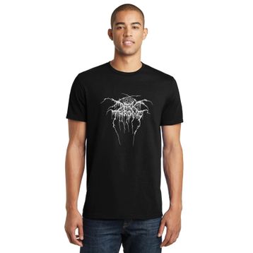 Qivi Dark Throne Baskılı Siyah Erkek Örme T-shirt