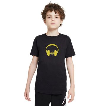 Qivi Dj Headphone Baskılı Unisex Çocuk Siyah T-shirt