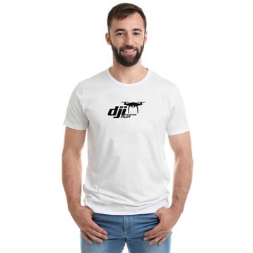 Qivi Dji Phantom Pilot Drone Vinyl Decal Baskılı Beyaz Erkek T-shirt
