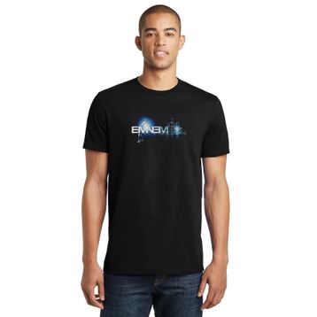 Qivi Eminem Dark Night Baskılı Siyah Erkek Örme T-shirt