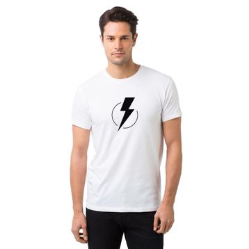 Qivi Flash Lightning Baskılı Beyaz Erkek T-shirt