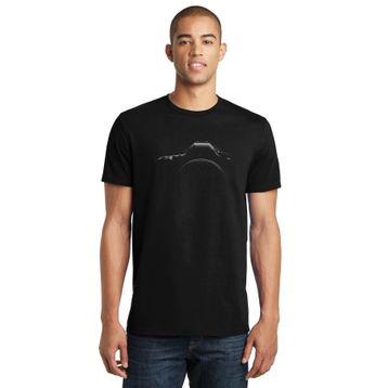 Qivi Fotoğraf Makinası Camera Baskılı Siyah Erkek Örme T-shirt
