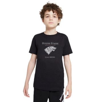 Qivi G O T House Stark Baskılı Unisex Çocuk Siyah Sweatshirt