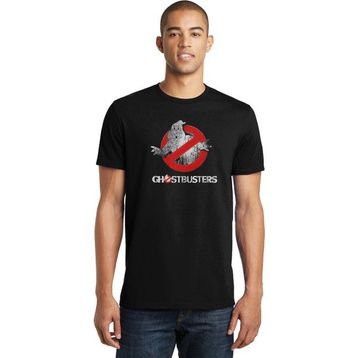 Qivi Ghostbusters Logo Black Baskılı Siyah Erkek Örme T-shirt