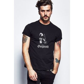 Qivi Gorgoroth Baskılı Siyah Erkek Örme T-shirt