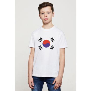 Qivi Güney Kore South Korea Baskılı Beyaz Unisex Çocuk T-shirt