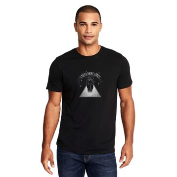 Qivi I Need More Space Baskılı Siyah Erkek Örme T-shirt