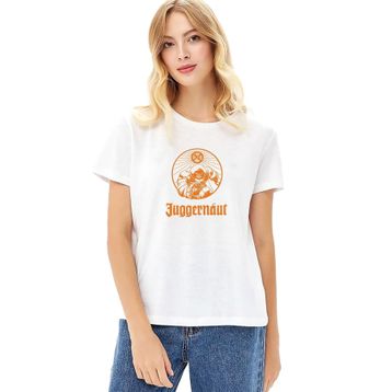 Qivi Juggernaut Baskılı Beyaz Örme Kadın T-shirt