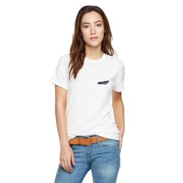 Qivi Leon St Far Baskılı Beyaz Kadın Örme T-shirt