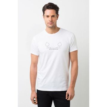 Qivi Leyla Mecnun Hoop Baskılı Beyaz Erkek Örme T-shirt