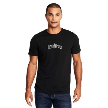 Qivi Lion Heart Band Logo Baskılı Siyah Erkek Örme T-shirt