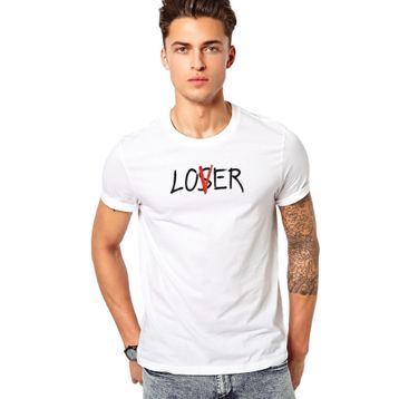 Qivi Loser Lover Baskılı Siyah Erkek Örme T-shirt