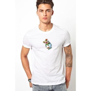 Qivi Mario Luigi Bowsers Inside Story Bowser Baskılı Beyaz Erkek T-shirt