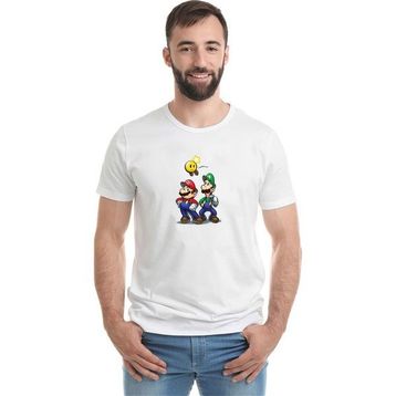 Qivi Mario Luigi Bowsers Inside Story Bowser Baskılı Beyaz Erkek T-shirt