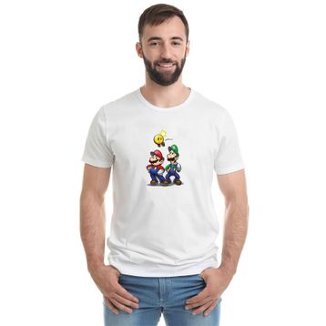 Qivi Mario Luigi Bowsers Inside Story Bowser Baskılı Beyaz Erkek T-shirt
