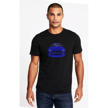 Qivi Mustang Baskılı Siyah Erkek Örme T-shirt