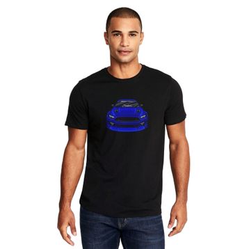 Qivi Mustang Baskılı Siyah Erkek Örme T-shirt