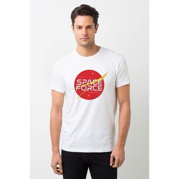 Qivi Nasa Baskılı Beyaz Erkek T-shirt