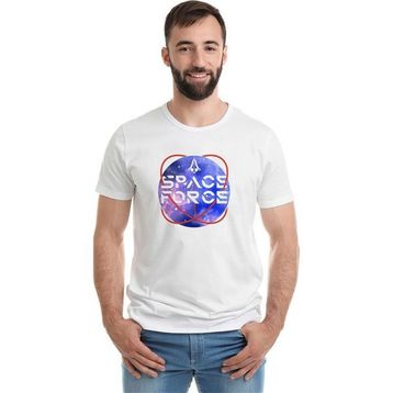 Qivi Nasa Baskılı Beyaz Erkek T-shirt