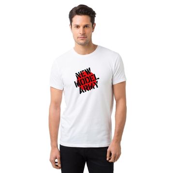 Qivi New Model Army Baskılı Siyah Erkek Örme T-shirt