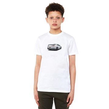 Qivi Nissan Gt R Arka Baskılı Unisex Çocuk Beyaz T-shirt