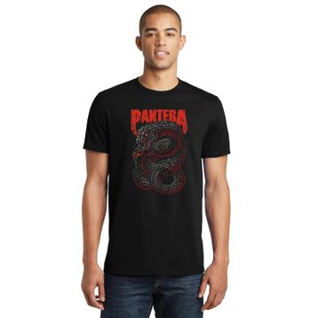Qivi Pantera Snake Baskılı Siyah Erkek Örme T-shirt