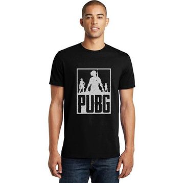 Qivi Pubg 3 Adam Team Baskılı Siyah Erkek Örme T-shirt