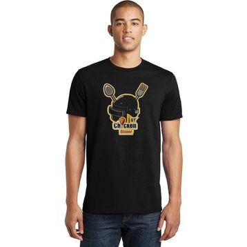 Qivi Pubg Chicken Dinner Baskılı Siyah Erkek Örme T-shirt