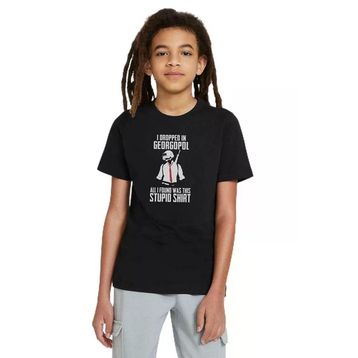 Qivi Pubg I Dropped In Georgopol Baskılı Unisex Çocuk Siyah Sweatshirt