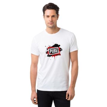Qivi Pubg Kan Pubg Siyah Baskılı Beyaz Erkek Örme T-shirt