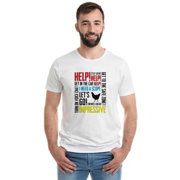 Qivi Pubg Karısık Baskılı Beyaz Erkek T-shirt