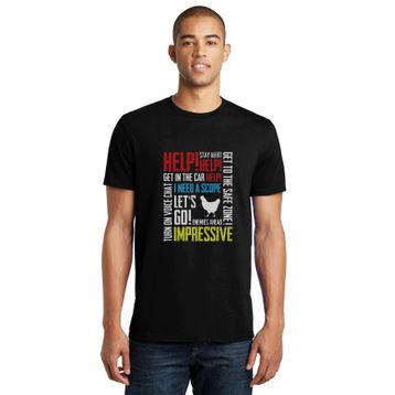 Qivi Pubg Karışık Baskılı Siyah Erkek Örme T-shirt