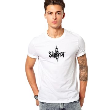 Qivi RF1114-ERKTS Slipknot Baskılı Beyaz Örme Erkek T-shirt