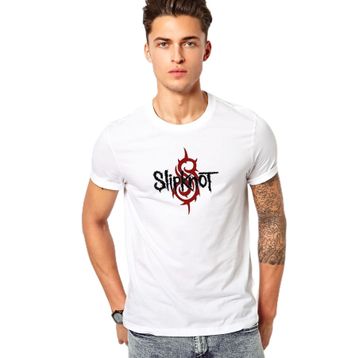 Qivi RF1123-ERKTS Slipknot Baskılı Beyaz Örme Erkek T-shirt