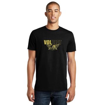 Qivi RF1128-ERKTS Volbeat Baskılı Siyah Örme Erkek T-shirt