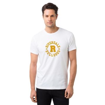 Qivi Riverdale Riverdale Bulldogs Yazı Baskılı Beyaz Erkek T-shirt