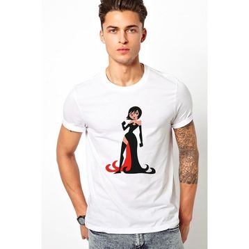 Qivi Samurai Jack Örme Baskılı Beyaz Erkek T-shirt