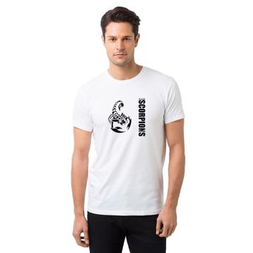 Qivi Scorpion Baskılı Beyaz Erkek T-shirt