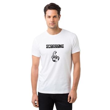 Qivi Scorpion Baskılı Beyaz Erkek T-shirt