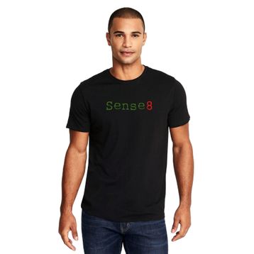 Qivi Sense 8 Baskılı Siyah Erkek Örme T-shirt