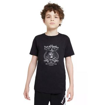 Qivi SFK0455-COCTS Motörhead Ace Of Spades Kurukafa Rock Baskılı Unisex Çocuk Siyah Sweatshirt