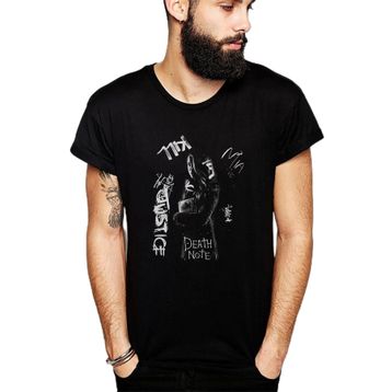 Qivi SFK0493ERKTS Death Note Justice Baskılı Siyah Örme Erkek T-shirt