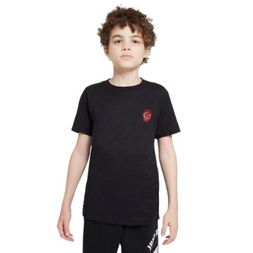 Qivi SFK0950-COCTS Atatürk Parmak İzi Baskılı Unisex Çocuk Siyah T-shirt